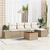 Trädgårdsoffset 6 pcs Beige och vit vidaXL 55 x 55 x 37 cm – miniatyr 1
