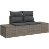 Trädgårdsoffset 6 pcs Grå Poly Rattan, Glas, Polyester vidaXL 55 x 55 x 37 cm – miniatyr 4