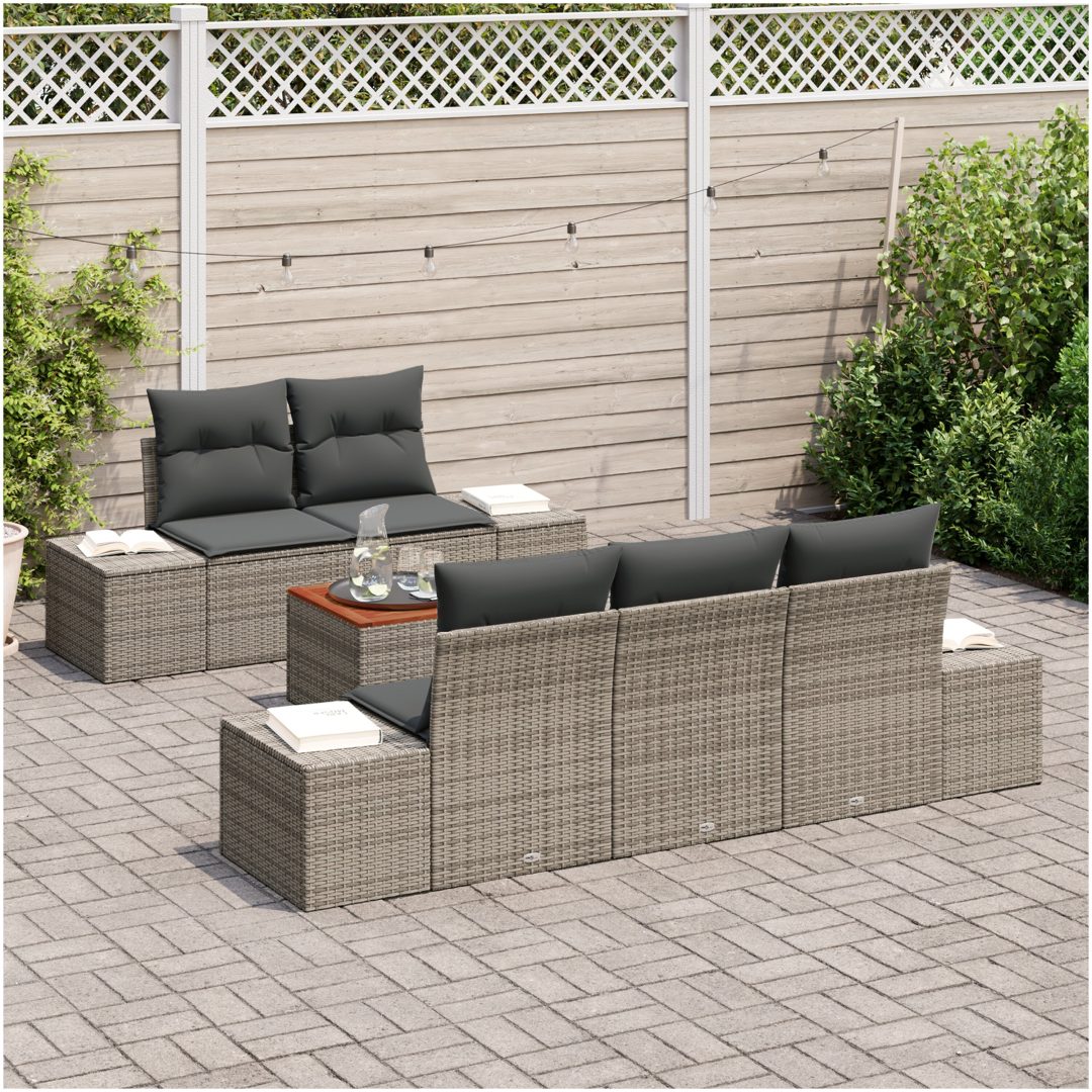 Trädgårdsoffset 6 pcs Grå vidaXL 55 x 55 x 37 cm – bild 3