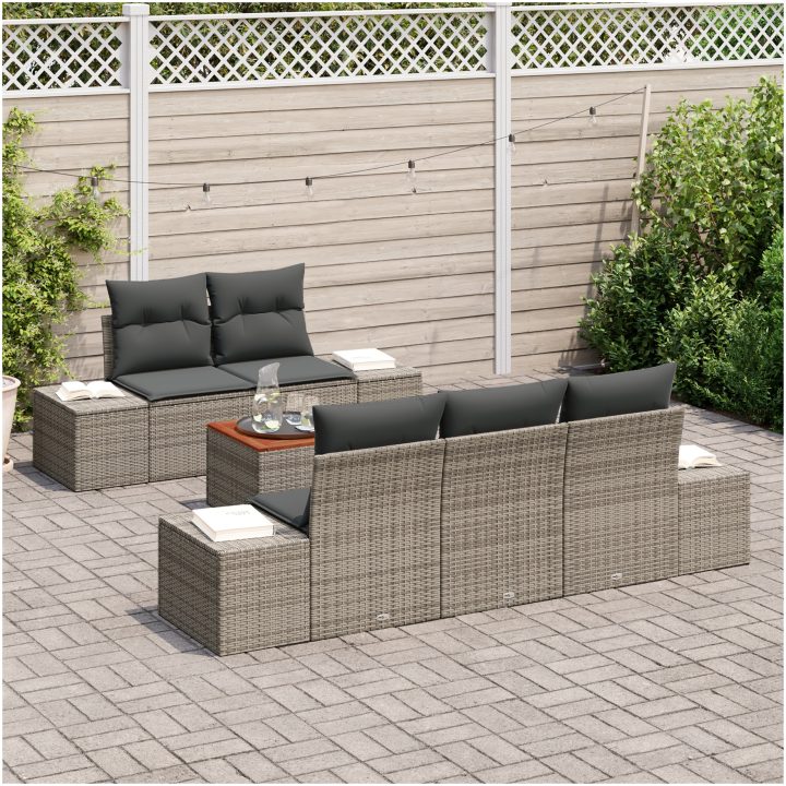 Trädgårdsoffset 6 pcs Grå vidaXL 55 x 55 x 37 cm – bild 3