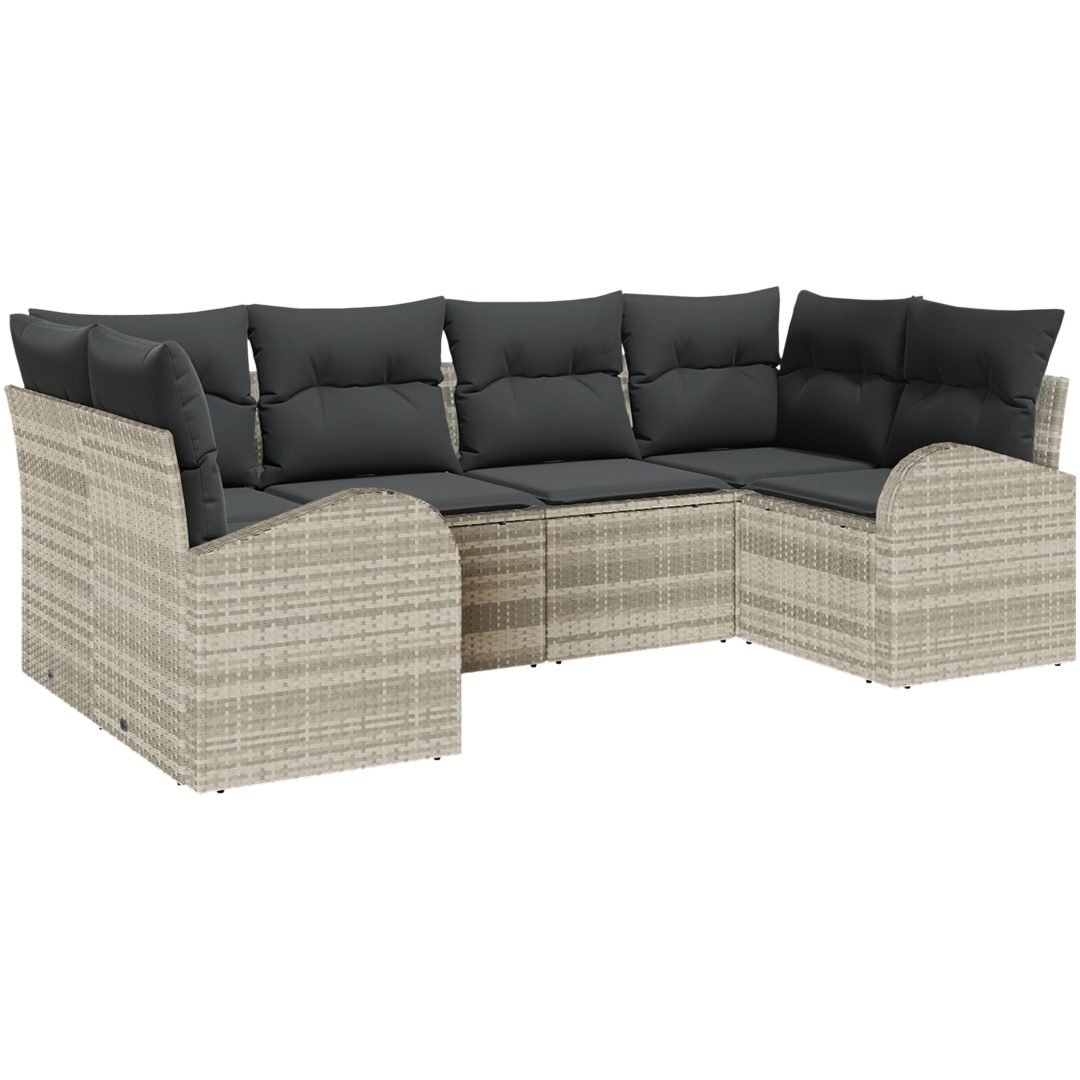 Trädgårdsoffset 6 pcs Ljusgrå och Mörkgrå vidaXL 234 x 124 x 85 cm – bild 2