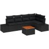 Trädgårdsoffset 6 pcs Svart Poly rattan vidaXL 55 x 55 x 37 cm – miniatyr 2