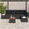 Trädgårdsoffset 6 pcs Svart Poly rattan vidaXL 55 x 55 x 37 cm – miniatyr 3