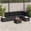 Trädgårdsoffset 6 pcs Svart Poly rattan vidaXL 55 x 55 x 37 cm – miniatyr 1