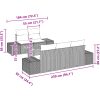 Trädgårdsoffset 6 pcs Svart, vit vidaXL 55 x 55 x 37 cm – miniatyr 9