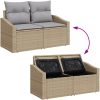 Trädgårdsoffset 7 pcs Beige, ljusgrå vidaXL 55 x 55 x 37 cm – miniatyr 12