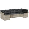 Trädgårdsoffset 7 pcs Ljusgrå och svart vidaXL 141 x 62 x 69 cm – miniatyr 2