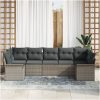 Trädgårdsoffset 7 pcs Ljusgrå och svart vidaXL 141 x 62 x 69 cm – miniatyr 3