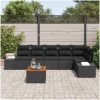 Trädgårdsoffset 7 pcs Svart Konstrotting & Stål vidaXL 55 x 55 x 37 cm – miniatyr 3