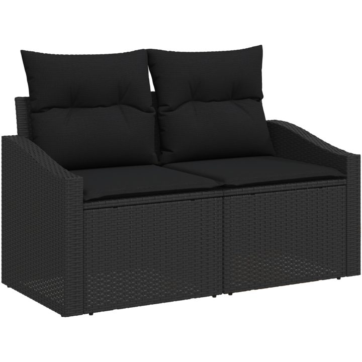 Trädgårdsoffset 7 pcs Svart Poly rattan vidaXL 55 x 55 x 37 cm – bild 4