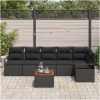 Trädgårdsoffset 7 pcs Svart Rattan, trä vidaXL Stor – miniatyr 3