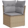 Trädgårdsoffset 8 pcs Beige, ljusgrå vidaXL 55 x 55 x 37 cm – miniatyr 7