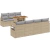 Trädgårdsoffset 8 pcs Beige och Grå Rottning och stål vidaXL Stor – miniatyr 2
