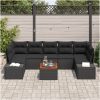 Trädgårdsoffset 8 pcs Svart Rattan, aluminium vidaXL 55 x 55 x 37 cm – miniatyr 3
