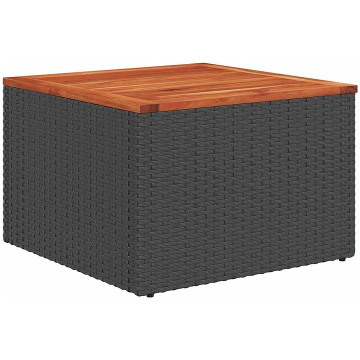 Trädgårdsoffset 8 pcs Svart Rotting & Polyesterkuddar vidaXL 55 x 55 x 37 cm – bild 8