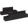 Trädgårdsoffset 8 pcs Svart Rotting vidaXL 55 x 55 x 37 cm – miniatyr 2