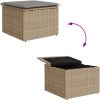 Trädgårdsoffset 9 pcs Beige, ljusgrå Rattan, Polyester, Stål vidaXL 55 x 55 x 37 cm – miniatyr 9