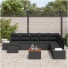 Trädgårdsoffset 9 pcs Svart Rattans, polyester vidaXL 55 x 55 x 37 cm – miniatyr 3