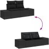 Trädgårdsoffset 9 pcs Svart Rattans, polyester vidaXL 55 x 55 x 37 cm – miniatyr 9