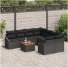 Trädgårdsoffset 9 pcs Svart vidaXL 55 x 55 x 37 cm – miniatyr 3