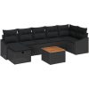 Trädgårdsoffset med kudde 8 pcs Svart 288.5 x 123.5 x 85 cm vidaXL 55 x 55 x 37 cm – miniatyr 2