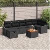 Trädgårdsoffset med kudde 8 pcs Svart 288.5 x 123.5 x 85 cm vidaXL 55 x 55 x 37 cm – miniatyr 1