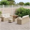 Trädgårdsoffset med kudde med kudde 9 pcs Beige och gräddfärgad vidaXL Stor – miniatyr 3