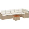 Trädgårdsoffsset 7 pcs Beige, vit vidaXL Stort – miniatyr 2