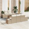 Trädgårdsoffuppsättning 6 pcs Beige, vit vidaXL 55 x 55 x 37 cm – miniatyr 1