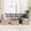 Trädgårdsoffuppsättning 7 pcs Beige, ljusgrå vidaXL 55 x 55 x 37 cm – miniatyr 3
