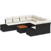 Trädgårdsoffuppsättning 9 pcs Svart, vit vidaXL 55 x 55 x 37 cm – miniatyr 2
