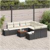 Trädgårdsoffuppsättning 9 pcs Svart, vit vidaXL 55 x 55 x 37 cm – miniatyr 3