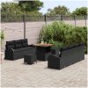 Trädgårdsoffuppsättning Set om 4 Svart Rattan vidaXL Medium – miniatyr 3