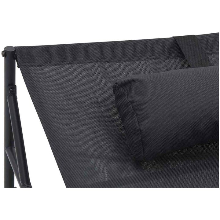 Trädgårdsolbädd - Antracit - 200x74x73 cm - Stål & Textilene vidaXL 200 x 73 x 73 cm – bild 7