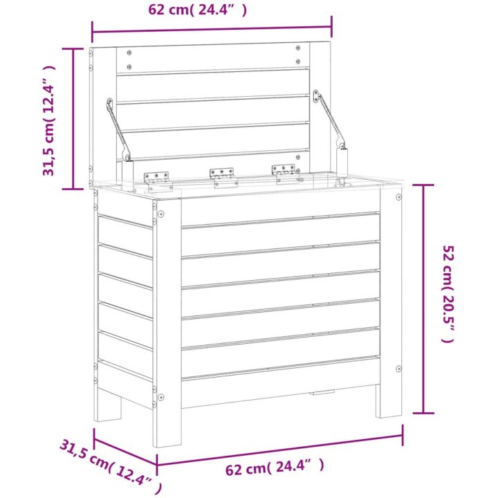 Trädgårdspall 62x31,5x52 cm impregnerad furu vidaXL – bild 10