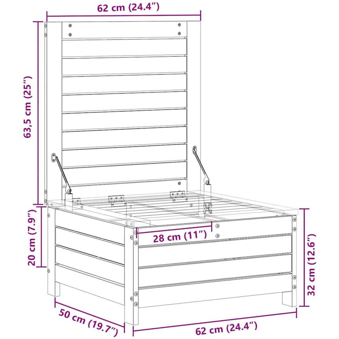 Trädgårdspall 62x63,5x32 cm impregnerad furu vidaXL – bild 10