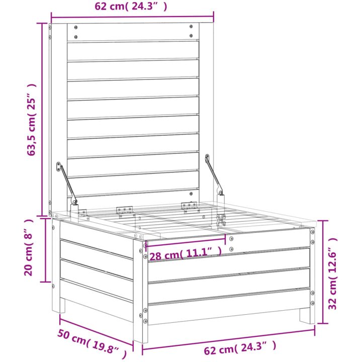 Trädgårdspall 62x63,5x32 cm massivt douglasträ vidaXL – bild 10