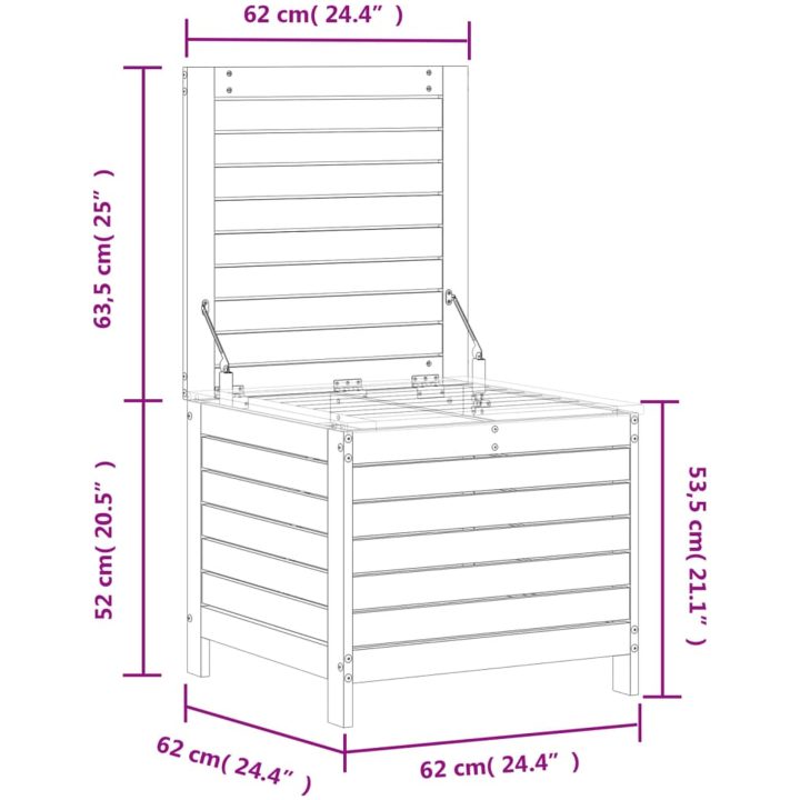 Trädgårdspall 62x63,5x53,5 cm massiv furu vidaXL – bild 10