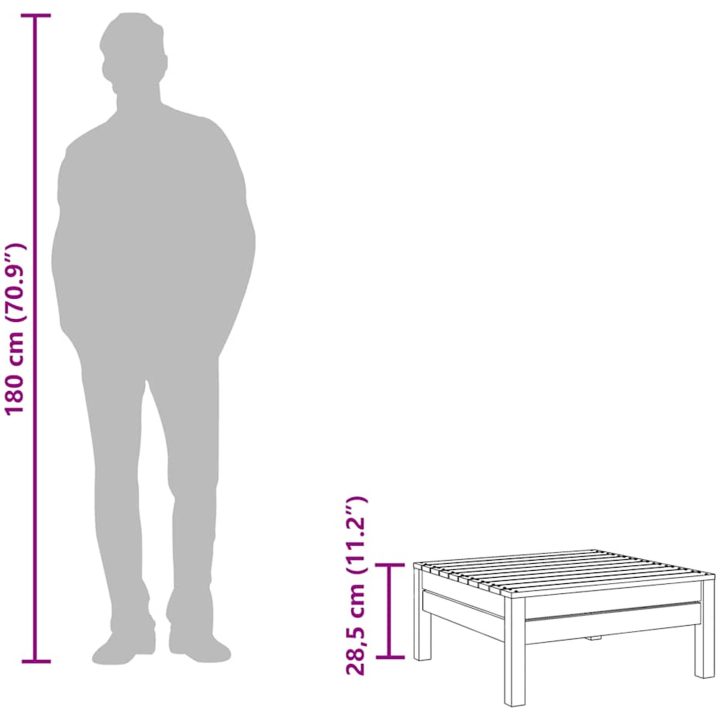 Trädgårdspall massiv furu vidaXL – bild 6