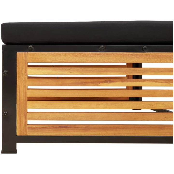 Trädgårdspall med dyna 68x68x30 cm massivt akaciaträ vidaXL – bild 8