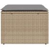 Trädgårdspall med dyna beige 55x55x37 cm konstrotting vidaXL – miniatyr 4