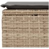 Trädgårdspall med dyna beige 55x55x37 cm konstrotting vidaXL – miniatyr 5