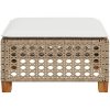 Trädgårdspall med dyna beige 63,5x56x32 cm konstrotting vidaXL – miniatyr 4