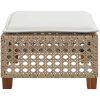 Trädgårdspall med dyna beige 63,5x56x32 cm konstrotting vidaXL – miniatyr 5