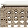 Trädgårdspall med dyna beige 63,5x56x32 cm konstrotting vidaXL – miniatyr 7