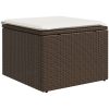 Trädgårdspall med dyna brun 55x55x37 cm konstrotting vidaXL – miniatyr 2