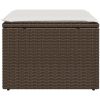 Trädgårdspall med dyna brun 55x55x37 cm konstrotting vidaXL – miniatyr 4