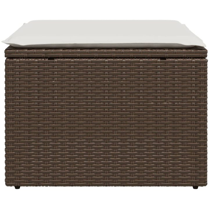 Trädgårdspall med dyna brun 55x55x37 cm konstrotting vidaXL – bild 4