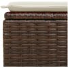 Trädgårdspall med dyna brun 55x55x37 cm konstrotting vidaXL – miniatyr 5