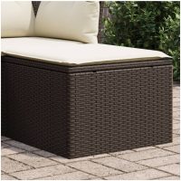 Trädgårdspall med dyna brun 55x55x37 cm konstrotting vidaXL